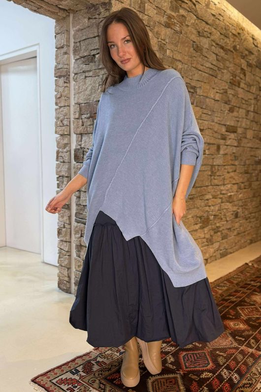 Paloma Pouf Layering Dress Navy